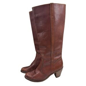 Vintage Made USA Dexter wooden heel leather campus boot size 9